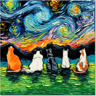 Starry Cats Posters and Art